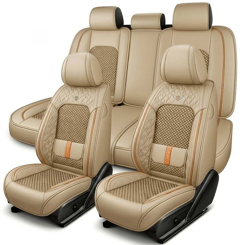 Leather Car Seat Covers Full Set Universal - Pour Peugeot 206, W205, Honda Jade,