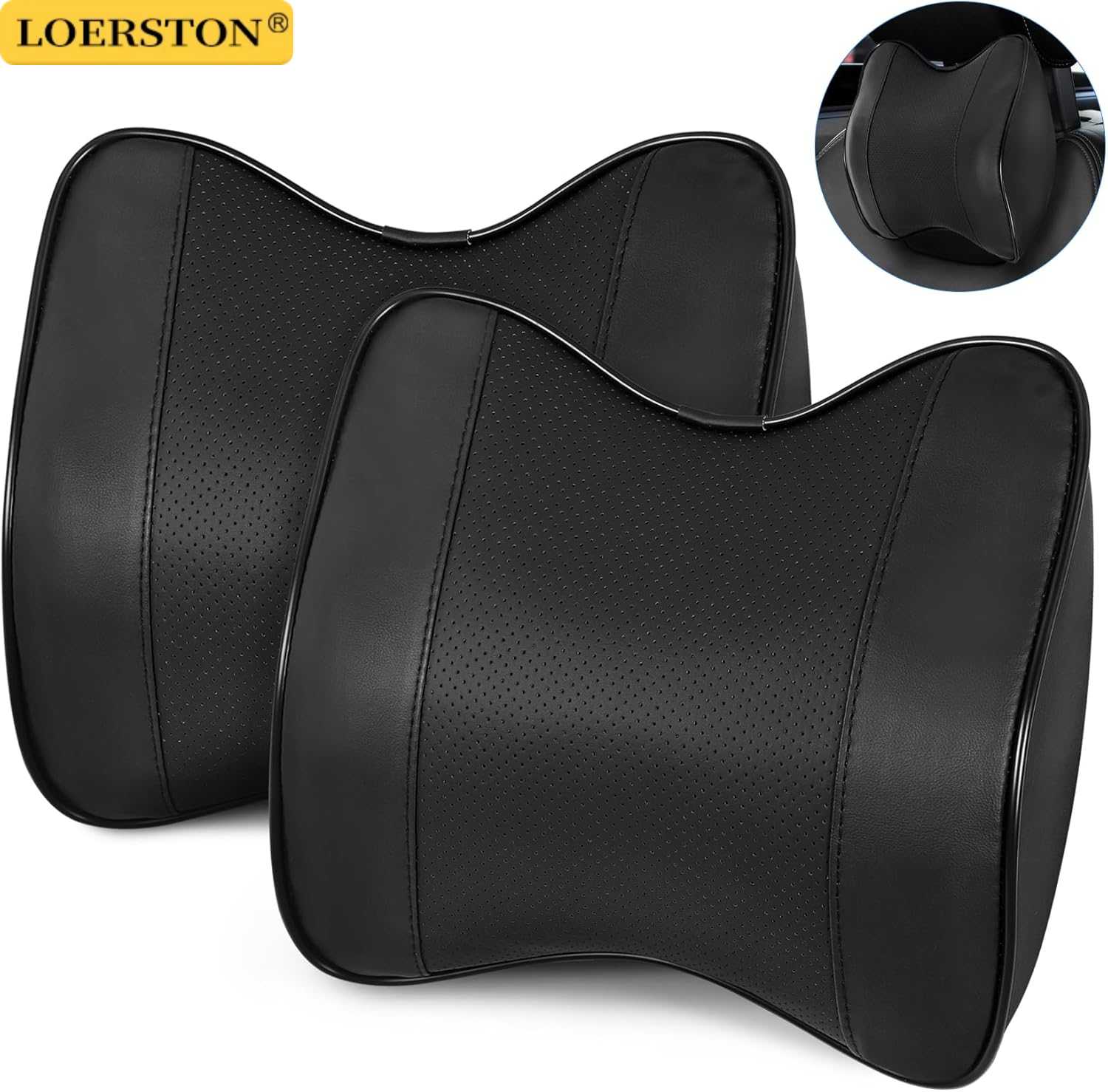 Memory Foam Car Neck Pillow Lumbar Support - Coussin de soutien pour appuie-tête de