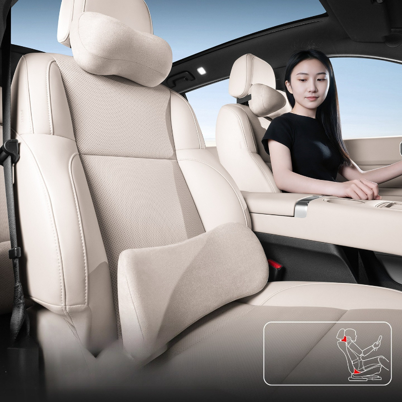 Memory Foam Car Neck Pillow Lumbar Support - Ensemble de coussins de voiture en