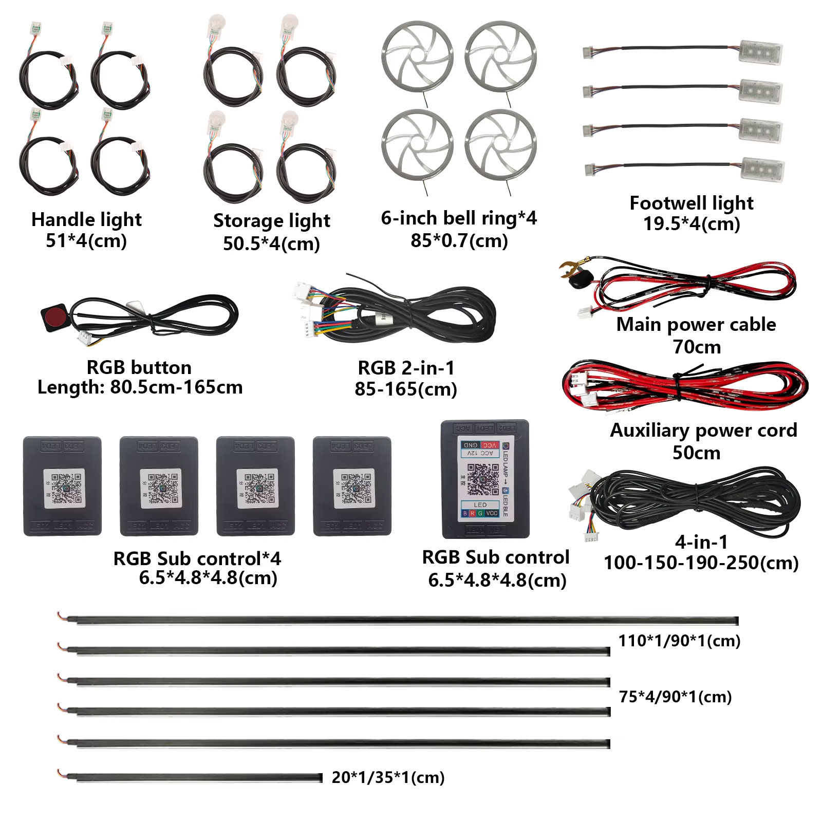 Led Ambient Interior Car Lights App Control - Pour l'application de lumières d'ambiance, modèle