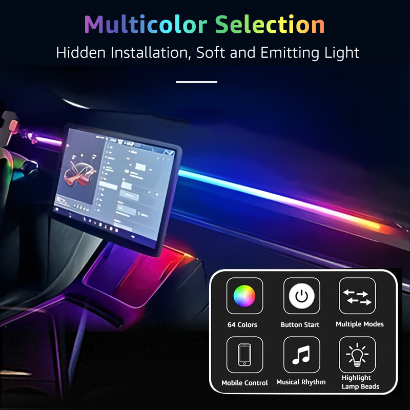 Lumière ambiante LED pour voit - Led Ambient Interior Car Lights App Control avis et prix