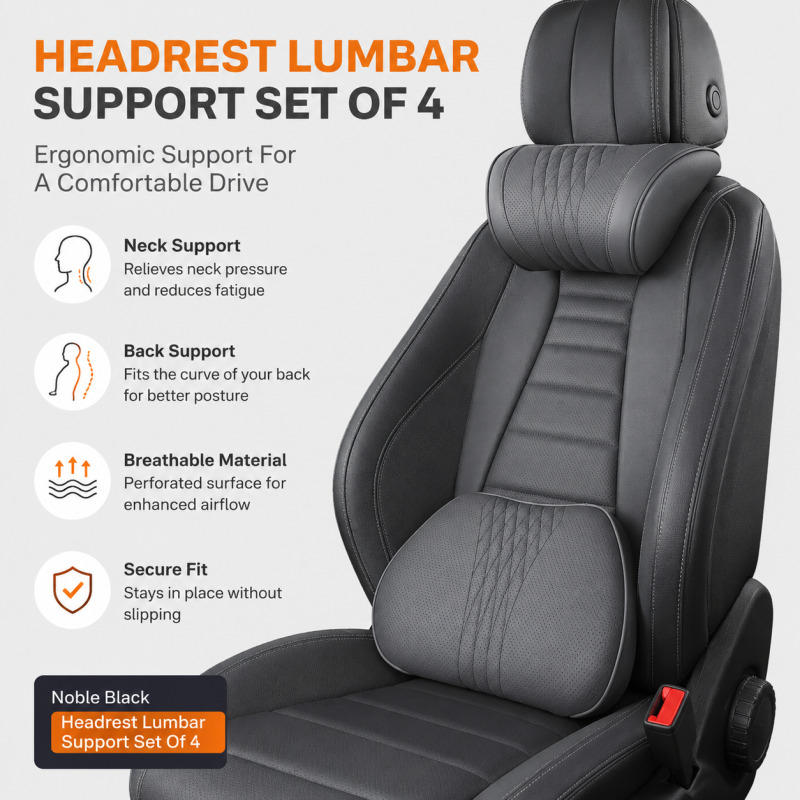 Coussin de soutien lombaire en - Memory Foam Car Neck Pillow Lumbar Support avis et prix