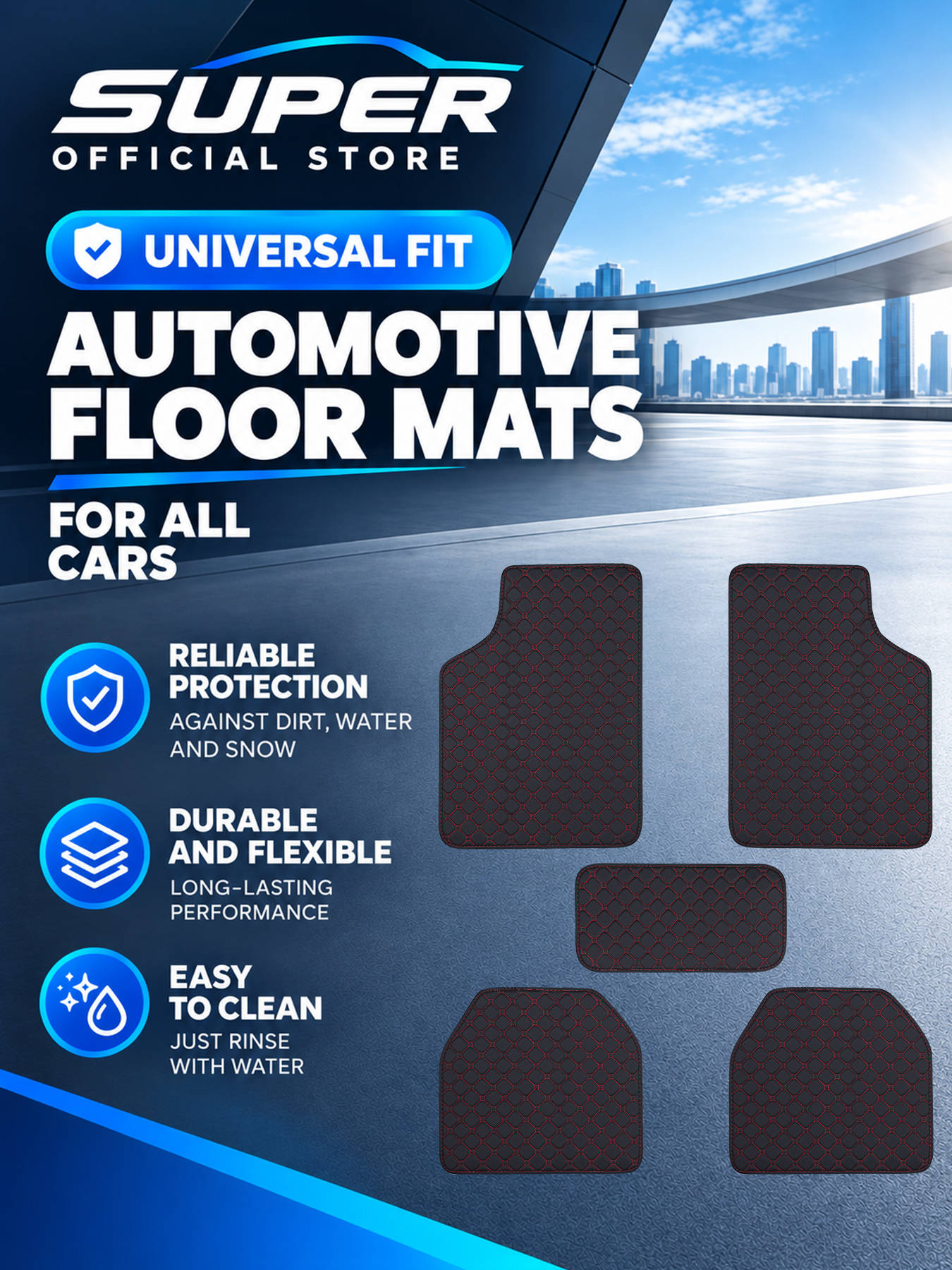 Tapis de sol pour voiture, ens - Car Floor Mats Universal Waterproof Leather avis et prix