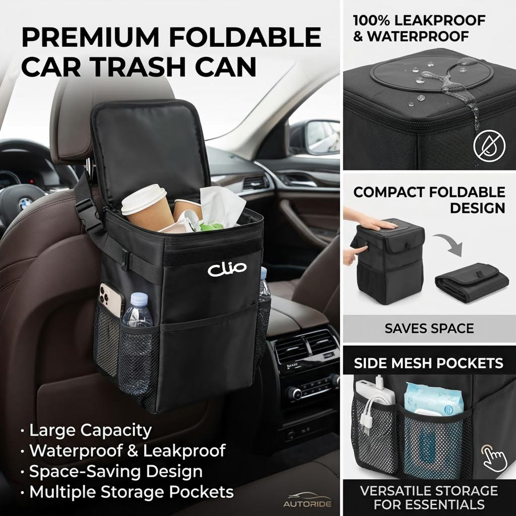 Sac de rangement pour poubelle - Waterproof Car Trash Can With Lid avis et prix